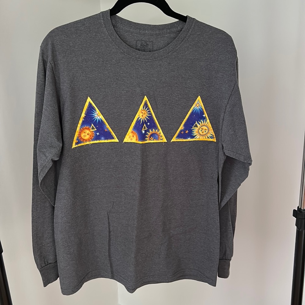 Size medium tri delta letters sewn